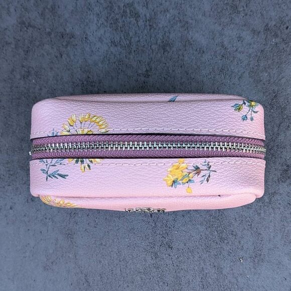 Coach Boxy Dandelion Floral Print Pink Cosmetic Case - Picture 6 of 8